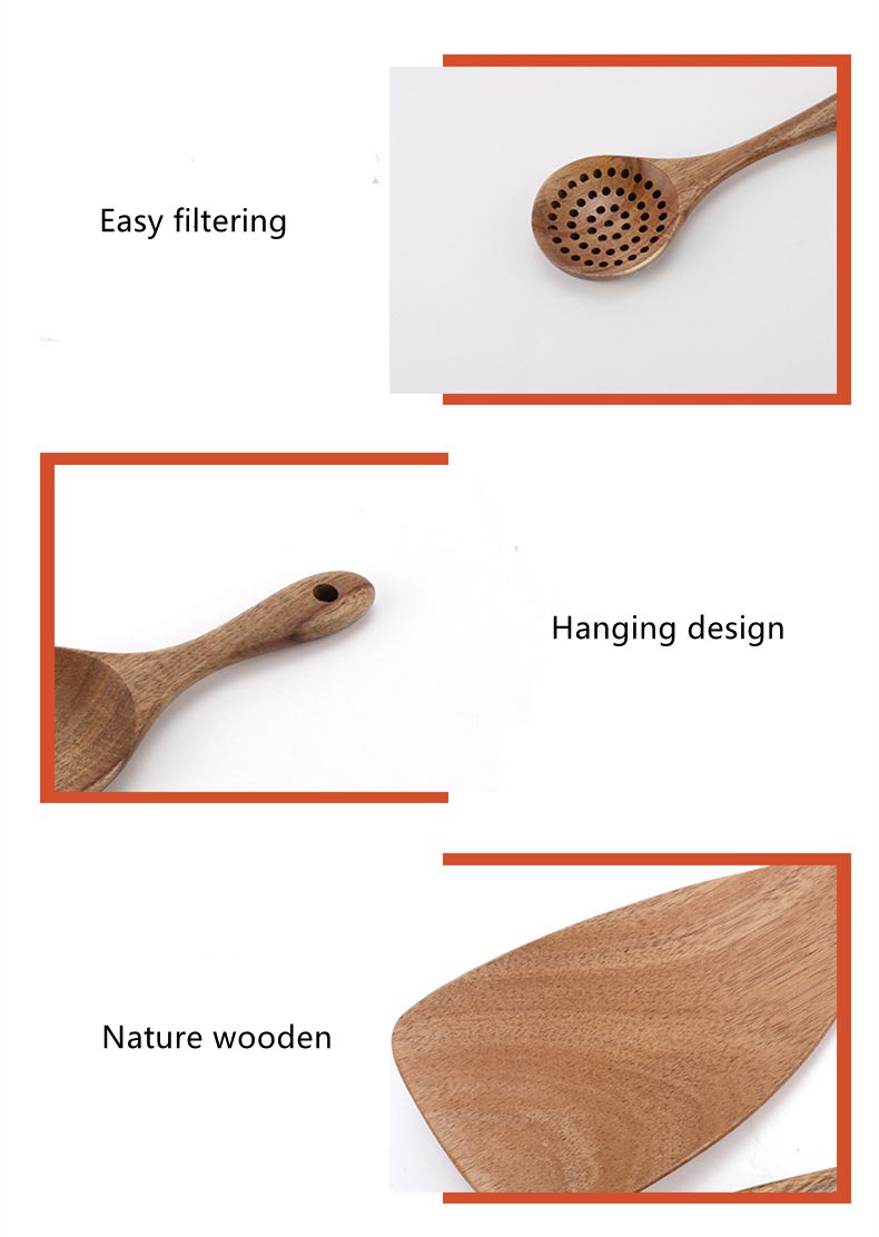 Wooden Kitchen Utensils For Non-Stick Pans