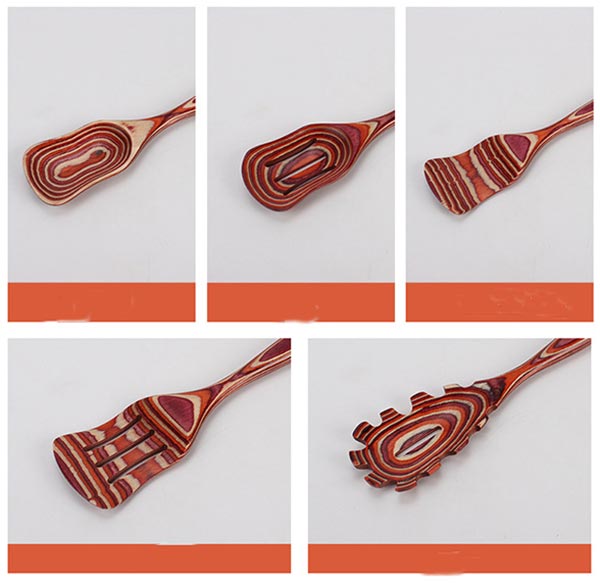 Rustic Colored Wooden Kitchenware Cooking Tools