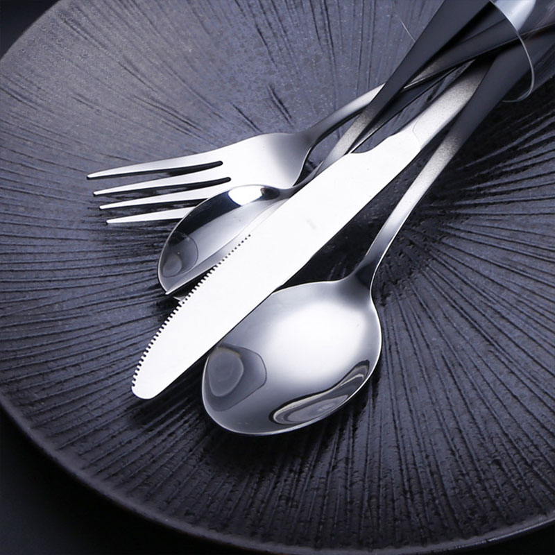 Titanium-plated Black Hotel Tableware Dining Soup Spoon Fork Knife Sets